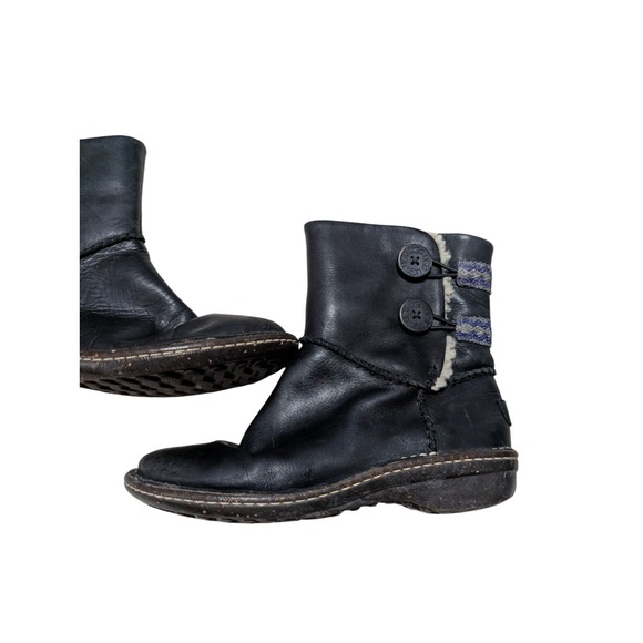 Ugg Australia Lillie 3336 Black Leather Sheepskin Lined Boots Womens Size 8 - Picture 3 of 10